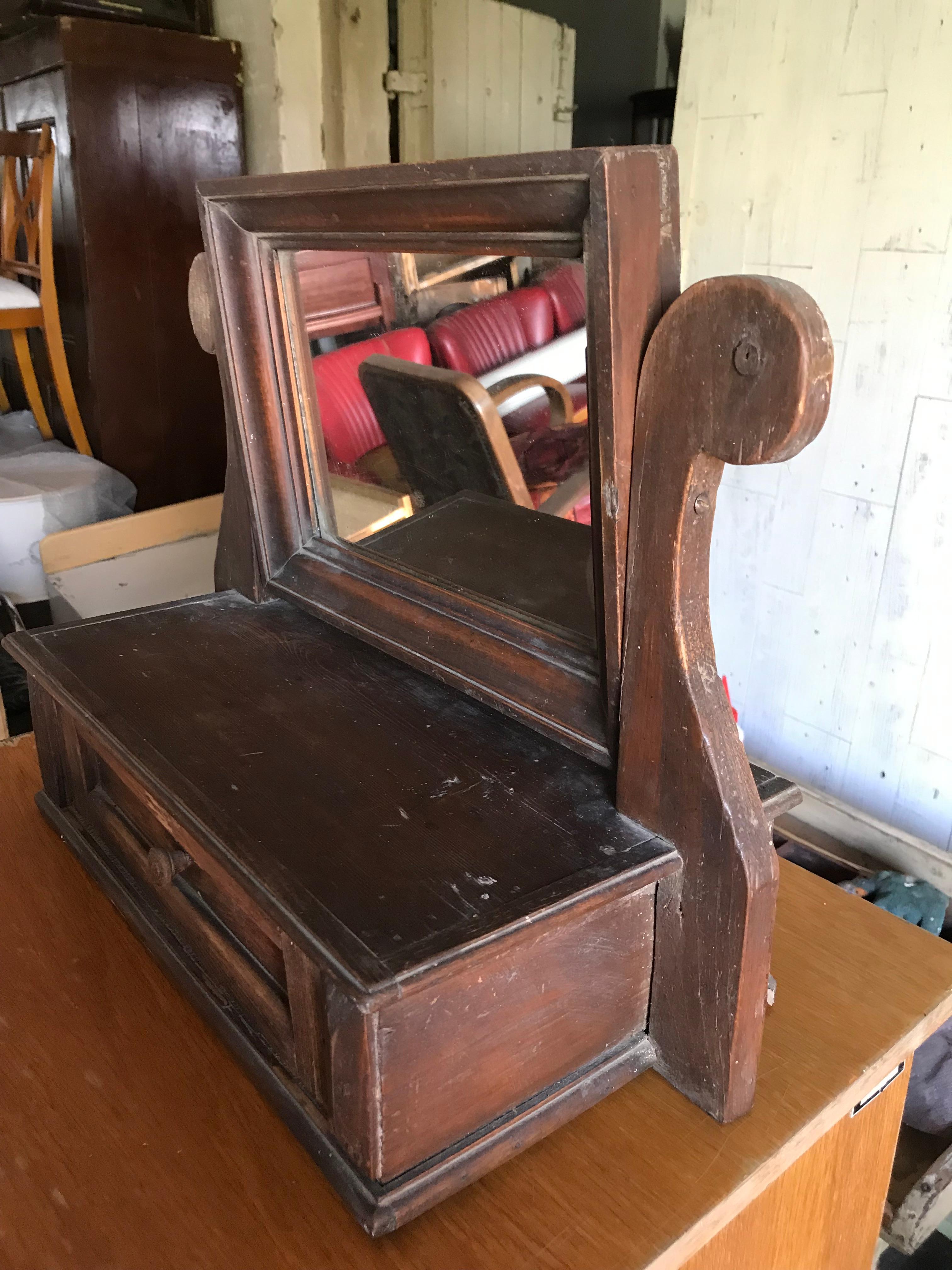 Hungarian Old German Style Wood Mirror For Sale