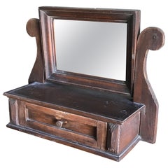 Antique Old German Style Wood Mirror
