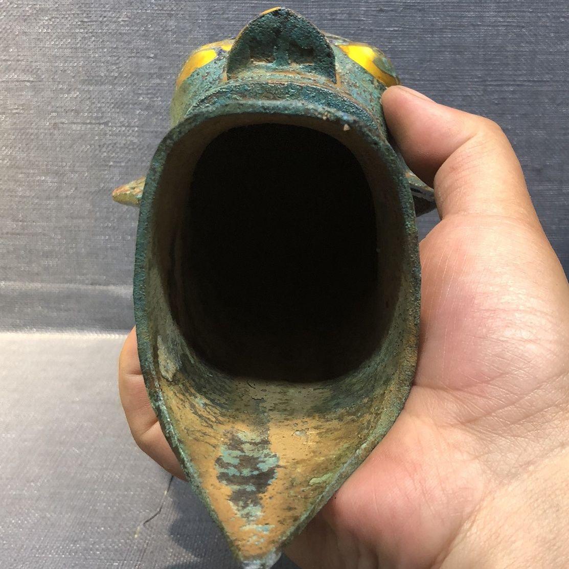 Old Gilt Bronze San Xing Dui Head from China For Sale 3