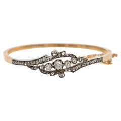 Old gold bracelet with 1.60ct diamonds, France, early 20th century
