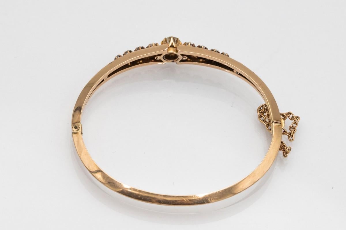 Bracelet en or ancien avec diamants d'un poids total de 1,53 carat Unisexe en vente
