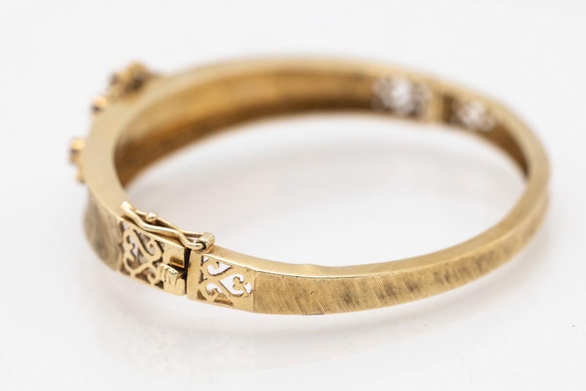 Bracelet ancien en or avec saphirs et perles, France, première moitié du 20e siècle Bon état à Chorzów, PL