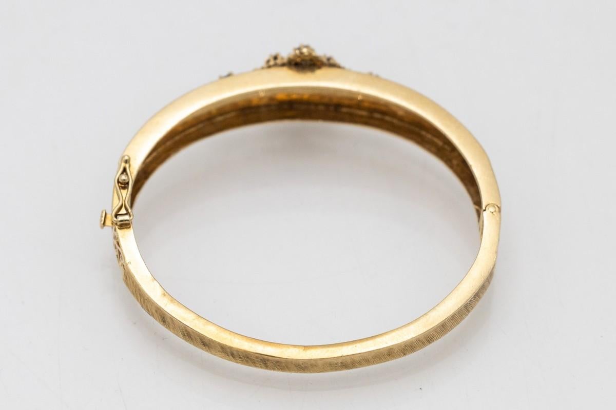  Bracelet ancien en or avec saphirs et perles, France, première moitié du 20e siècle Unisexe 