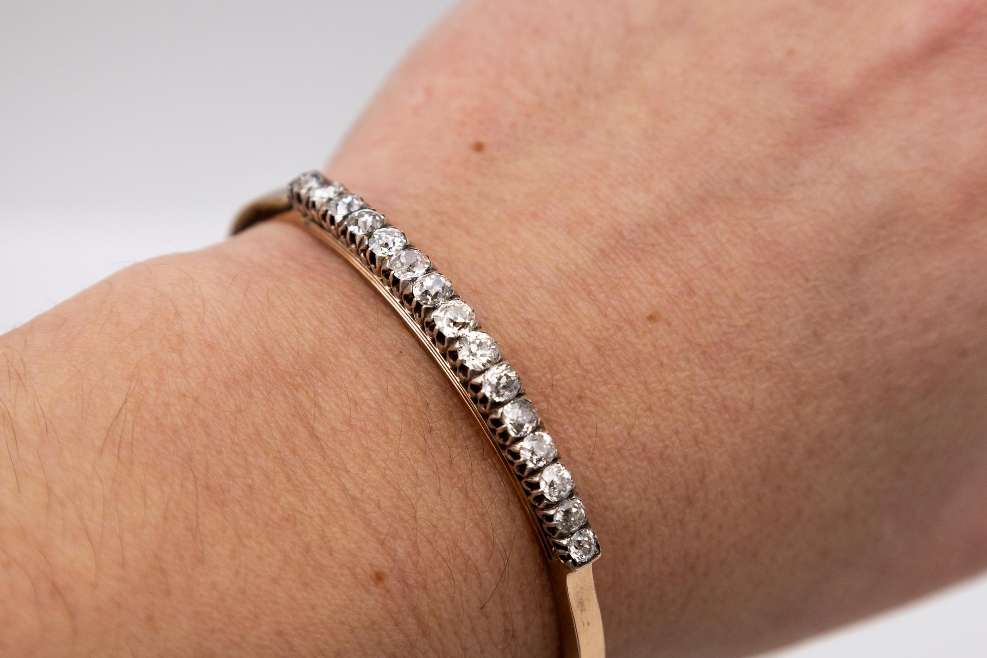 Old gold diamond bracelet 2.20ct, Austria-Hungary, late 19th century. 1