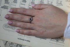 Old gold ring with sapphire, mid 20th century.