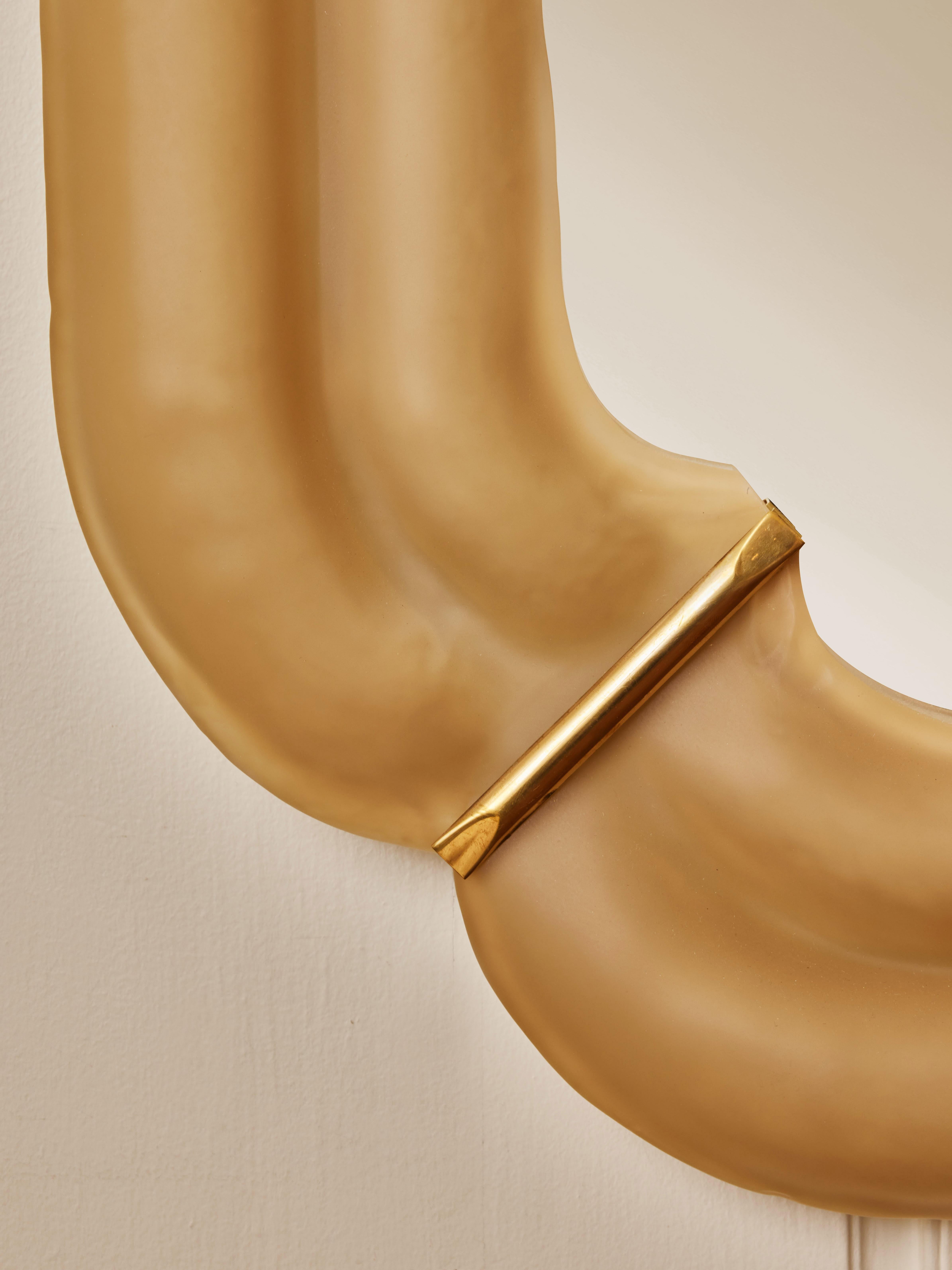 Mid-Century moderno Vecchi specchi in vetro di Murano color oro dello Studio A. Glustin in vendita