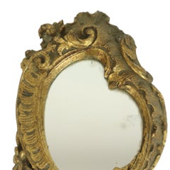 Old Golden Hand Mirror Make Up Mirror Classic Baroque Style