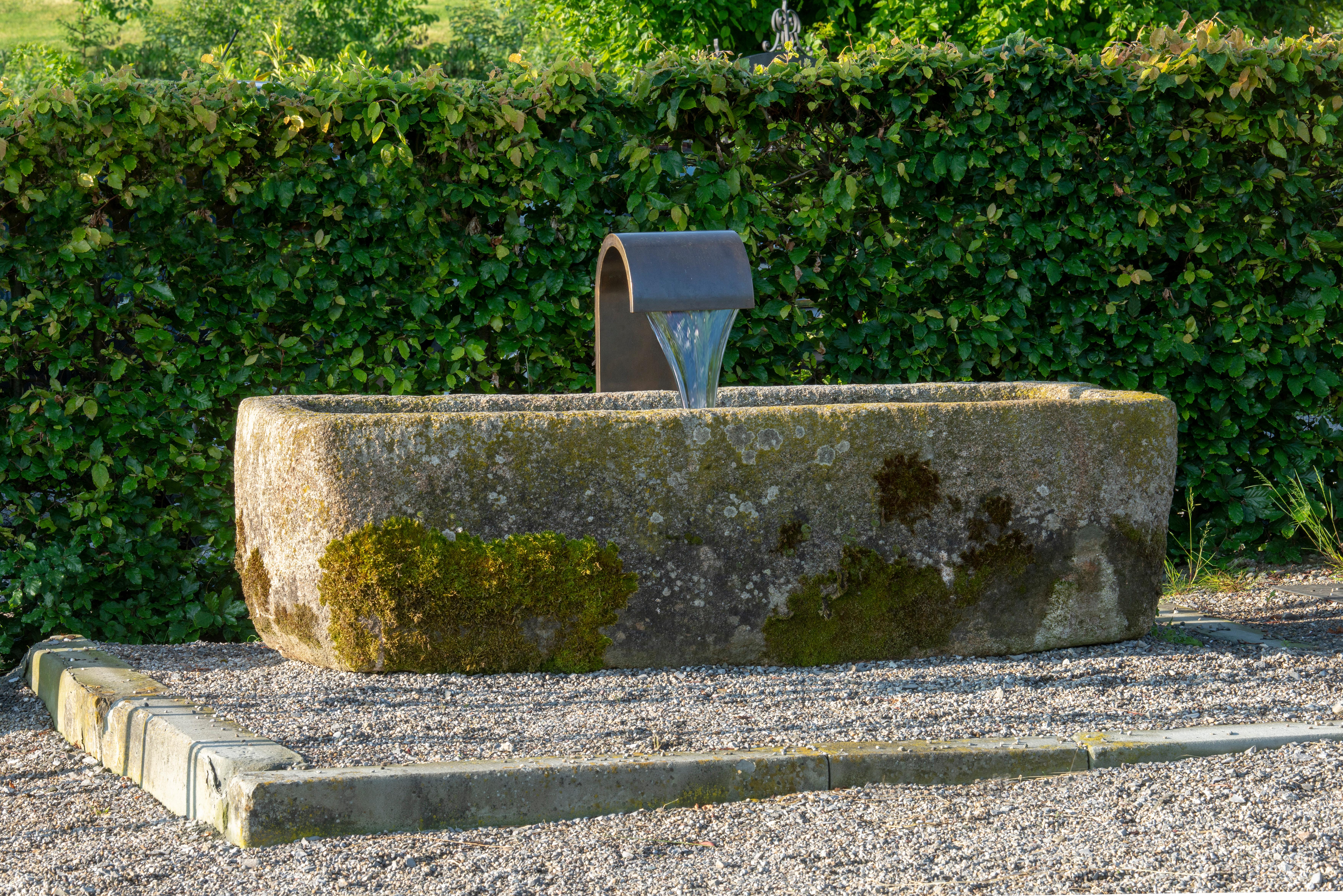 Carved Old Granite Fountain