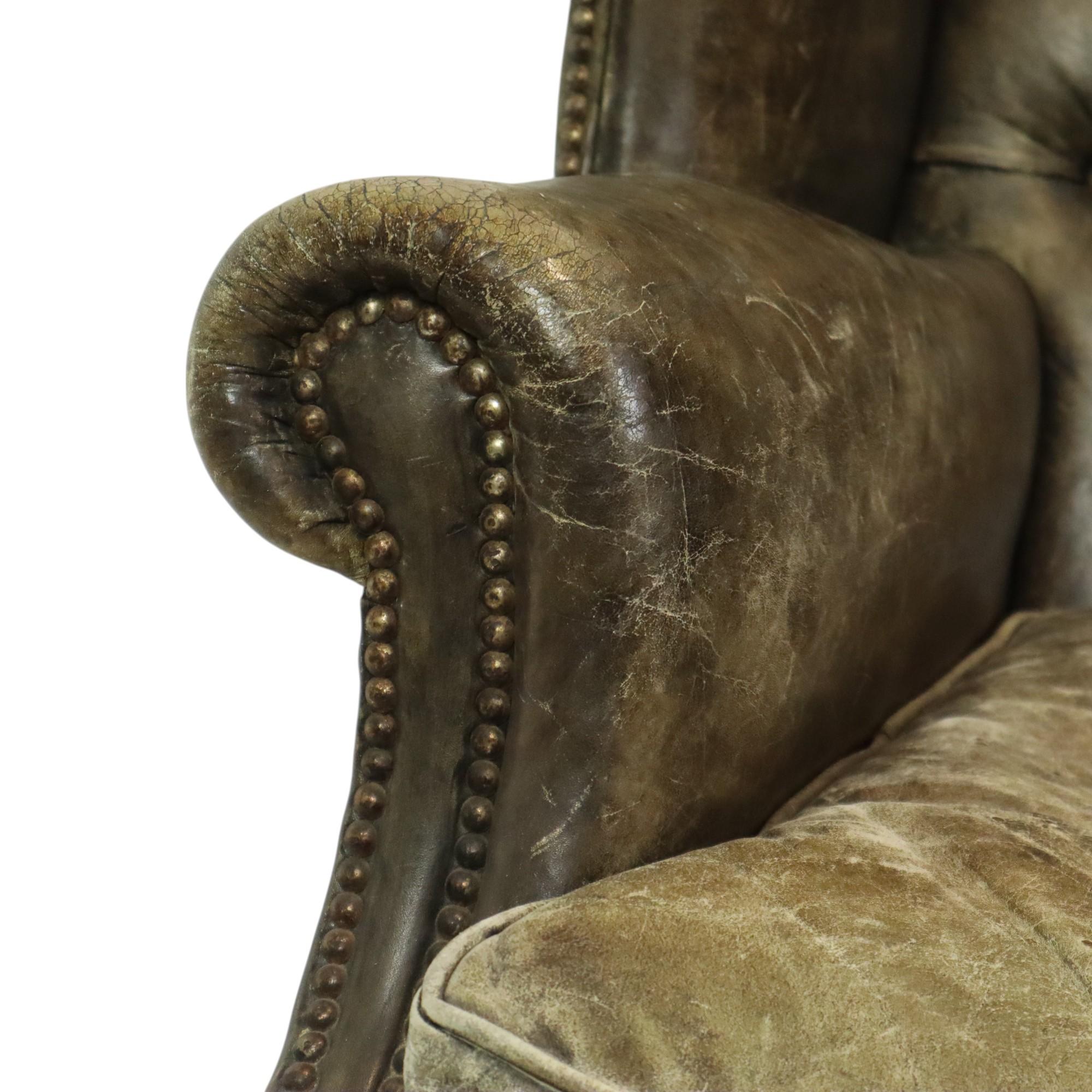 Poltrona Chesterfield verde antico Poltrona da poltrona in vendita 10