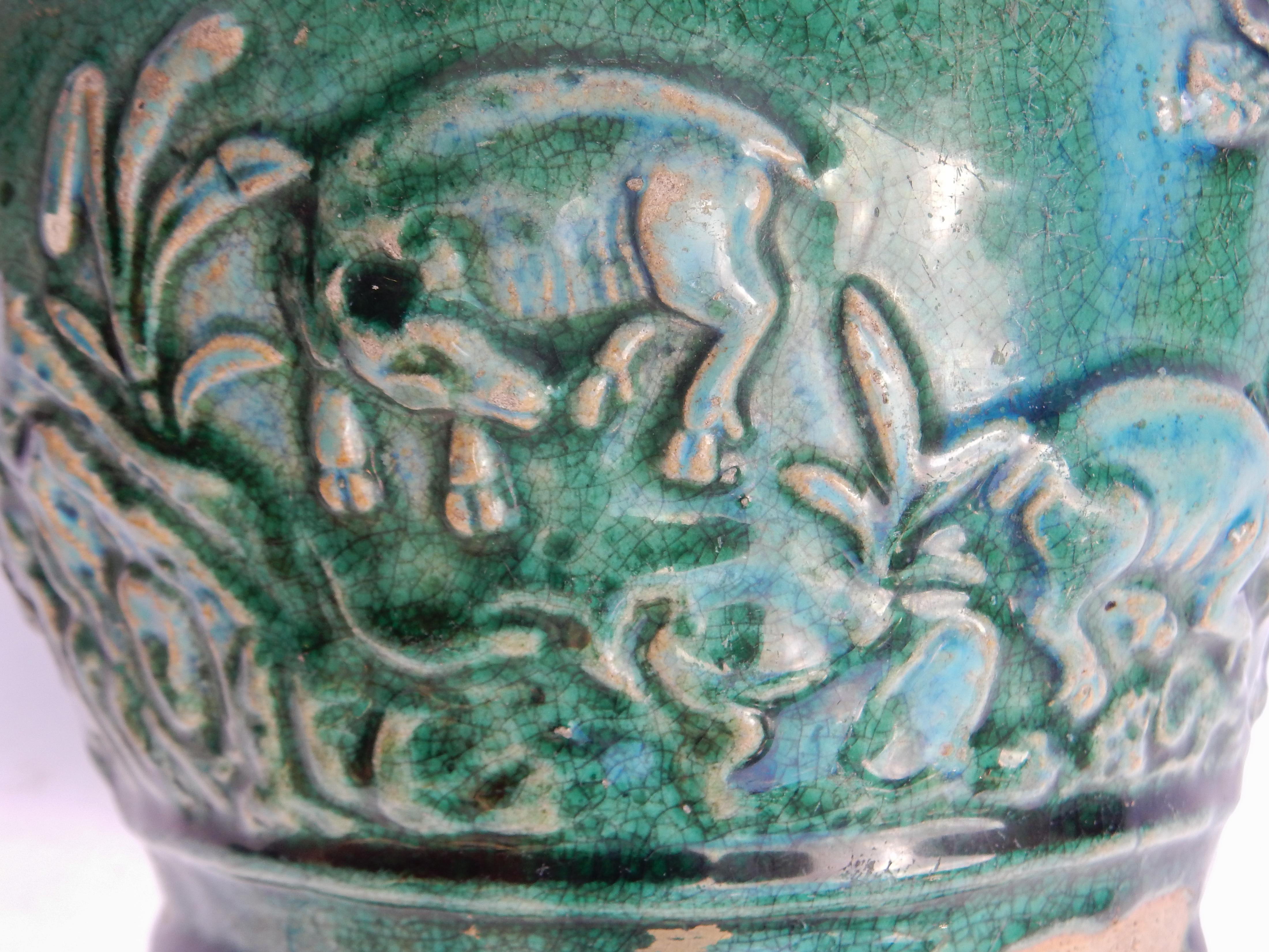 Ceramic Old Green Glazed Pot from Southern Thailand, Found in Java, Late 19th Century