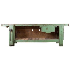Antique Old Green Workbench