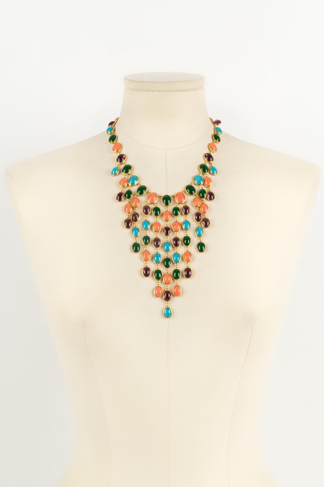 Gripoix - Gold plated metal and multicolor glass paste necklace

Additional information:
Condition: Very good condition
Dimensions: Length: 42 cm

Seller Reference: BC65