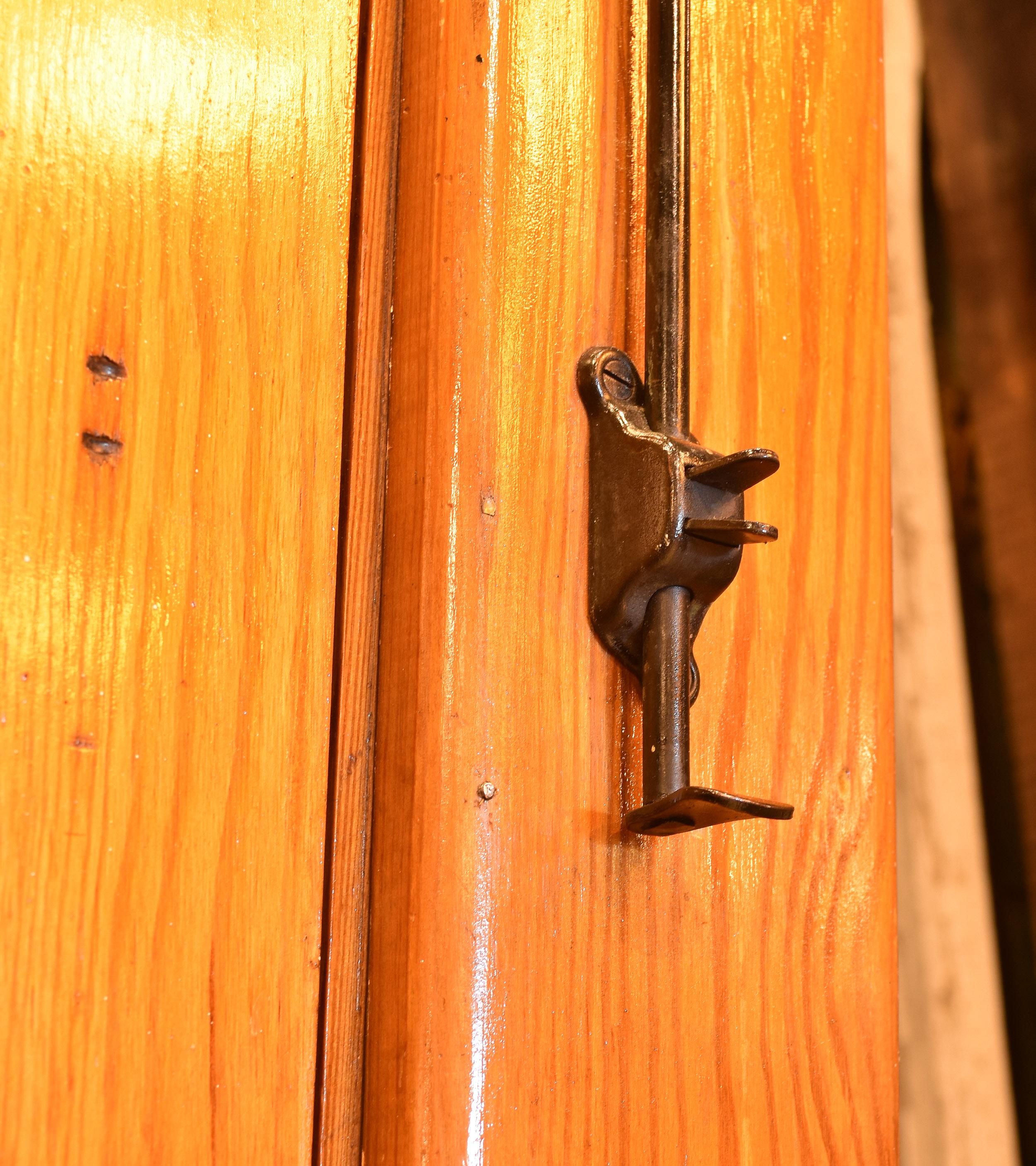 These old growth Douglas Fir Transom door units are uniquely pristine with 4 panel doors, original glue-chip glass, and working transom windows.  These rare door units would bring great historical character to any room!  The original finish,