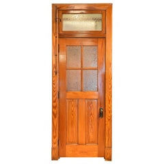 Antique Old-Growth Douglas Fir Transom Door Unit 1/2 View 4 Panes