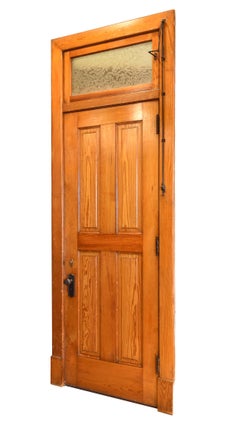 Old-Growth Douglas Fir Transom Door Unit with 4-Panel Door