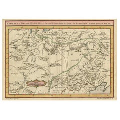 Alte handkolorierte Karte des westlichen Tartary mit Fokus auf die heutige Mongolei, 1749
