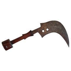Ancien couteau africain Mangbetu fait à la main au Congo, milieu du 20e siècle