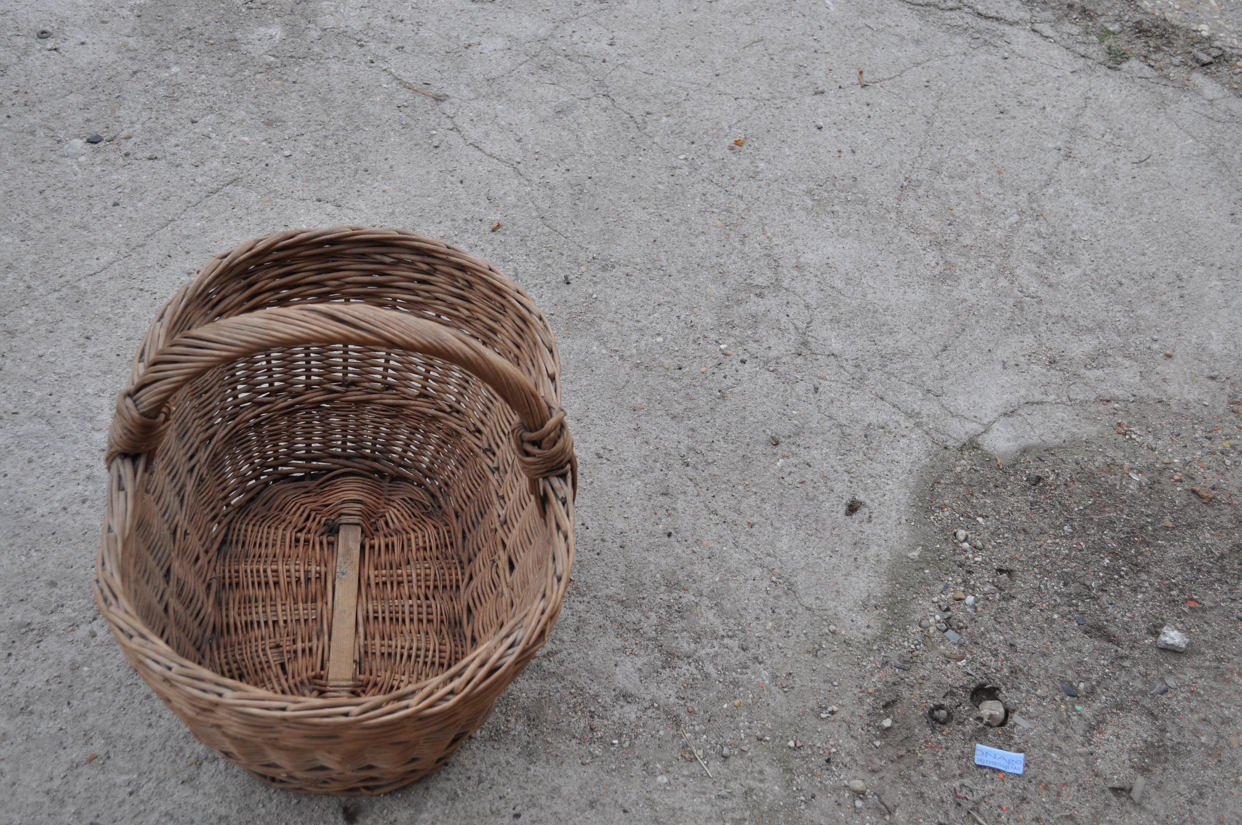 Country Old Handwoven Wicker Basket For Sale