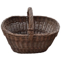 Old Handwoven Wicker Basket