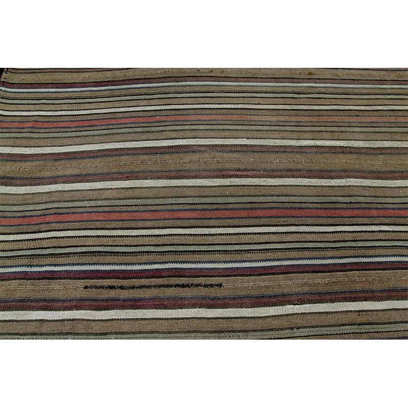 Wool Old Handwoven Kilim Area Rug For Sale
