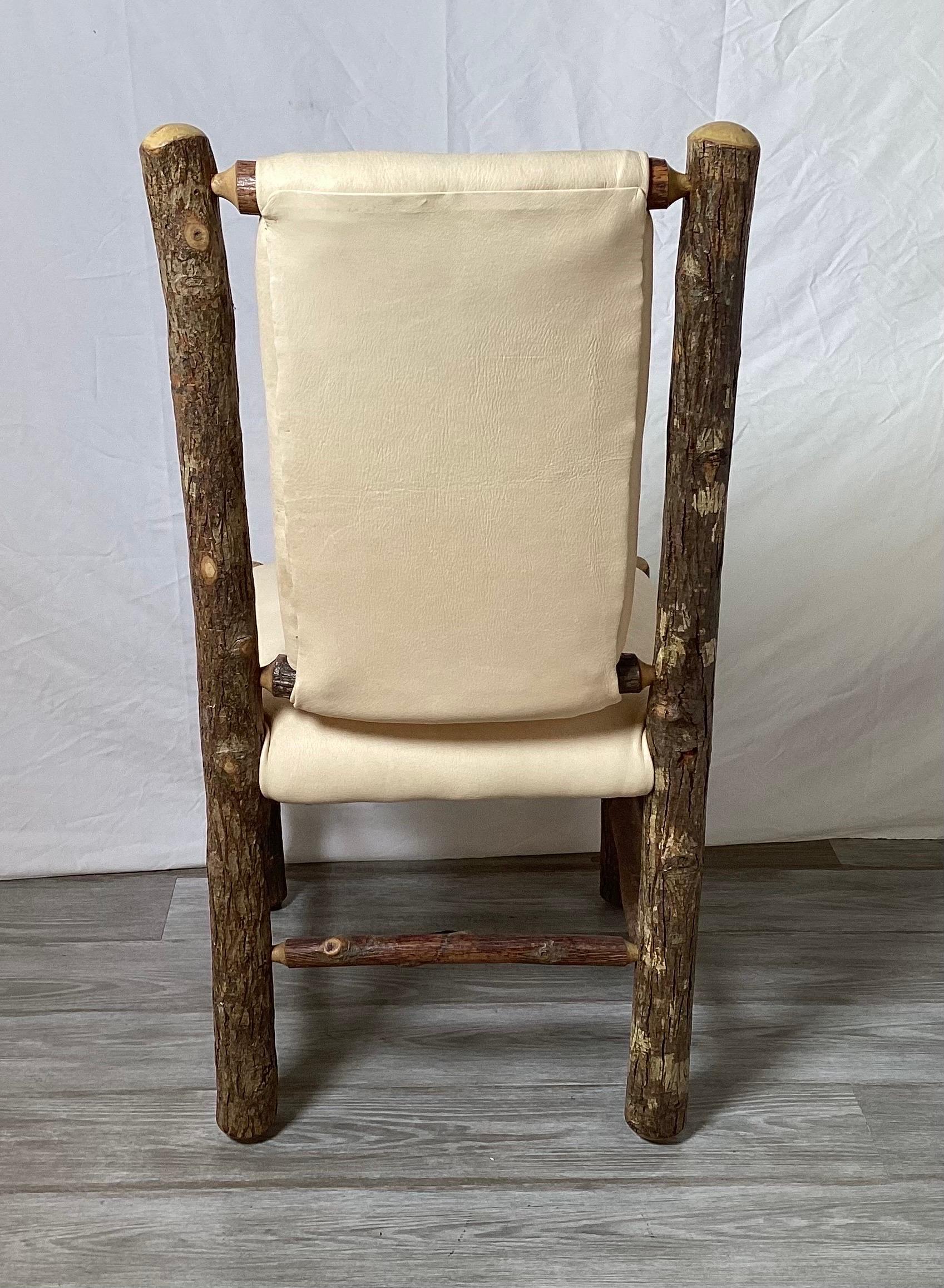 Adirondack Old Hickory Accent Chair With Deer Skin Covering For Sale