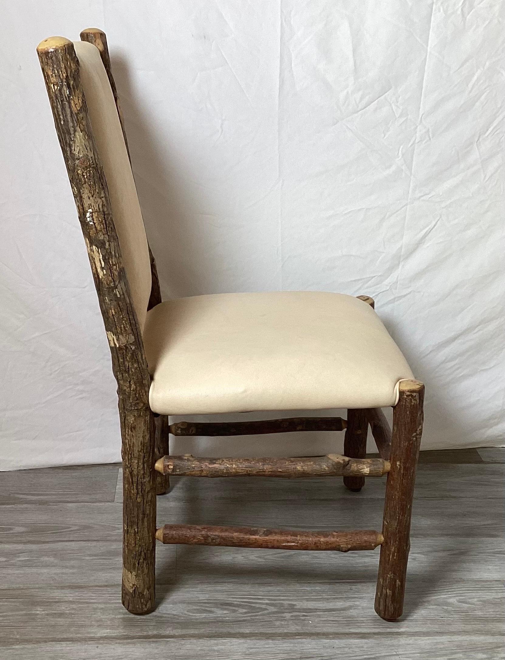 American Old Hickory Accent Chair With Deer Skin Covering For Sale