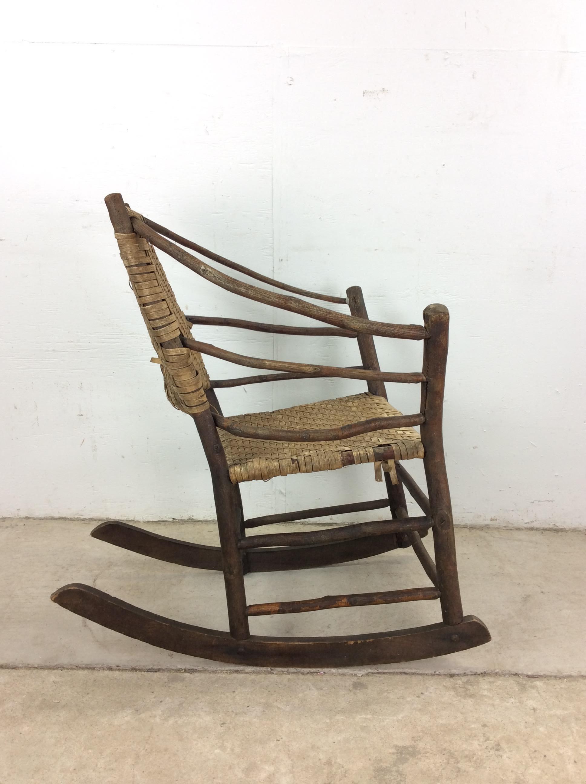 Silla mecedora estilo Adirondack Old Hickory en venta 14