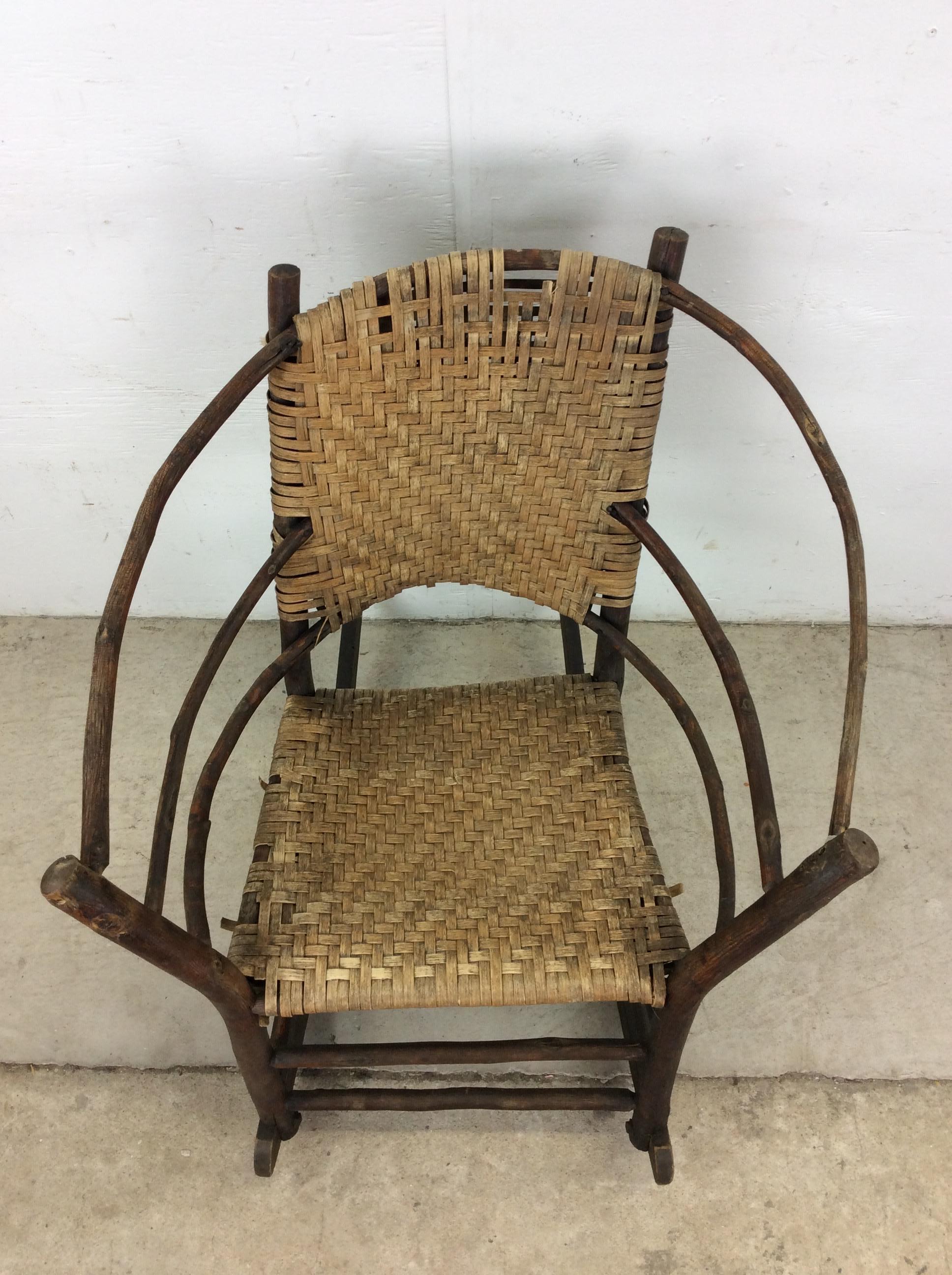 Silla mecedora estilo Adirondack Old Hickory Estadounidense en venta