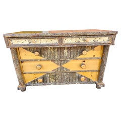 Old Hickory Adirondack Styled Four Drawer Dresser in Birch & Pine C1970