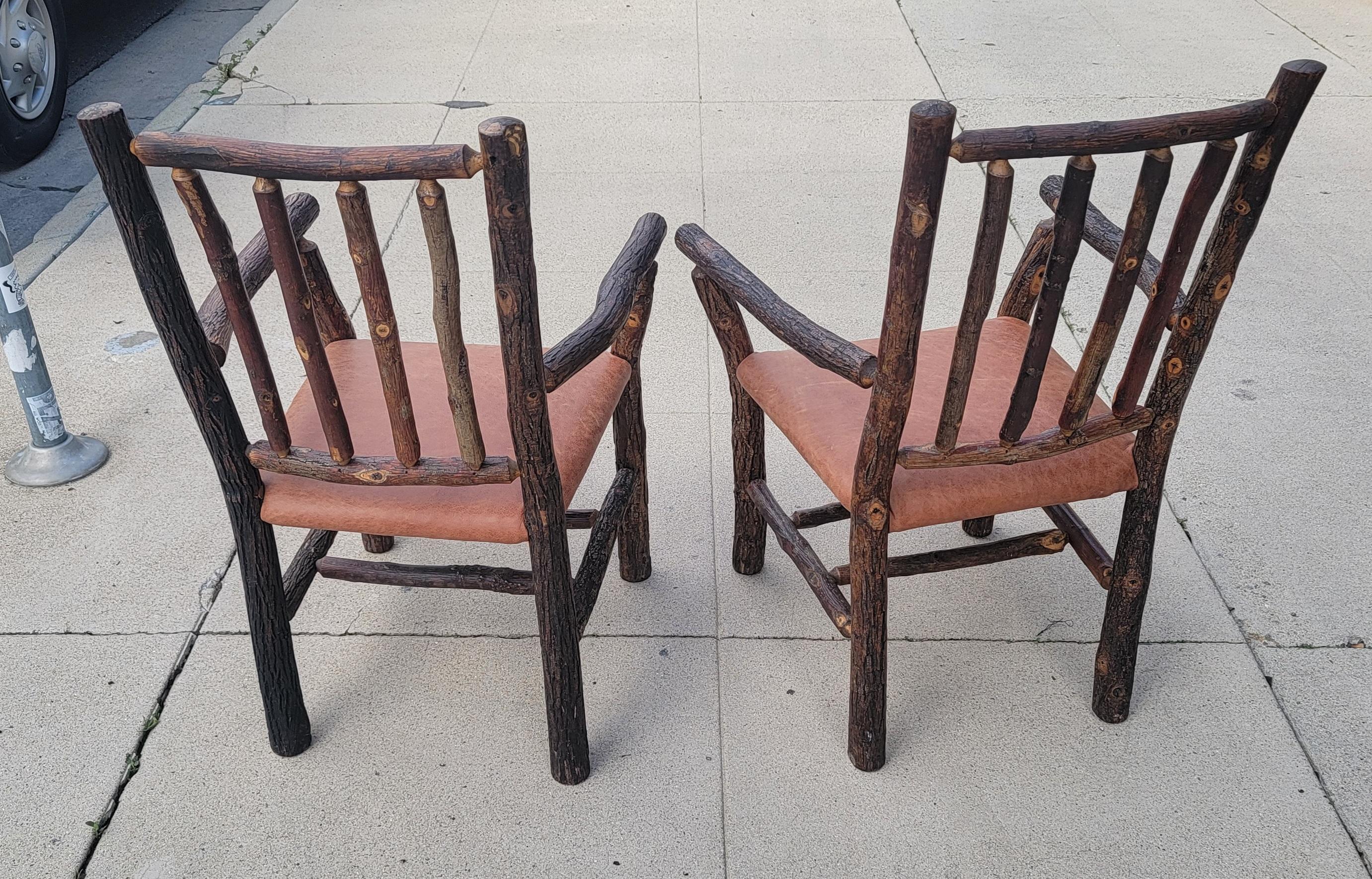 Old Hickory Arm Chairs -Pair In Good Condition For Sale In Los Angeles, CA