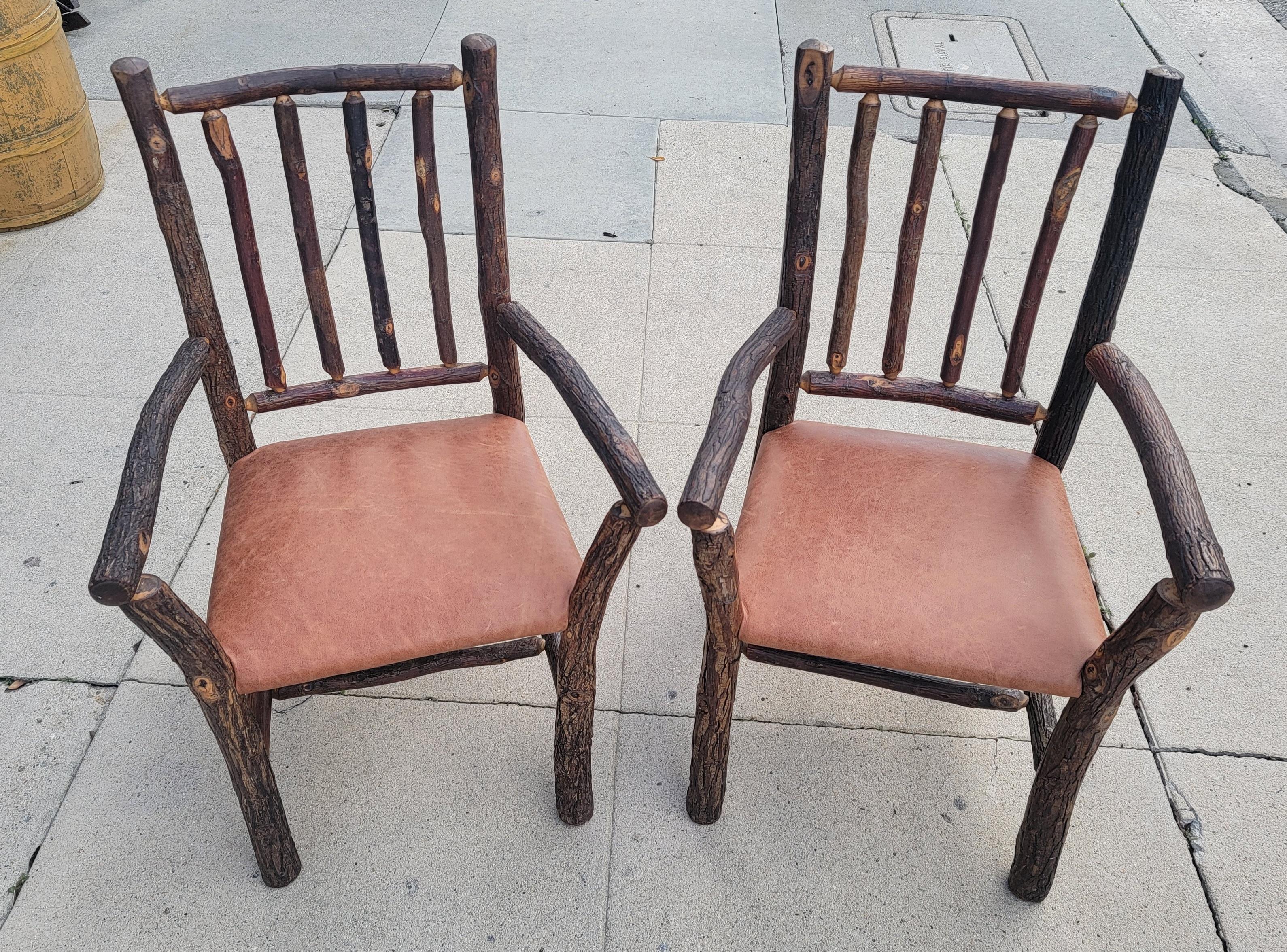 Mid-20th Century Old Hickory Arm Chairs -Pair For Sale