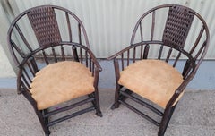 Old Hickory Barrel Back Chairs -Pair