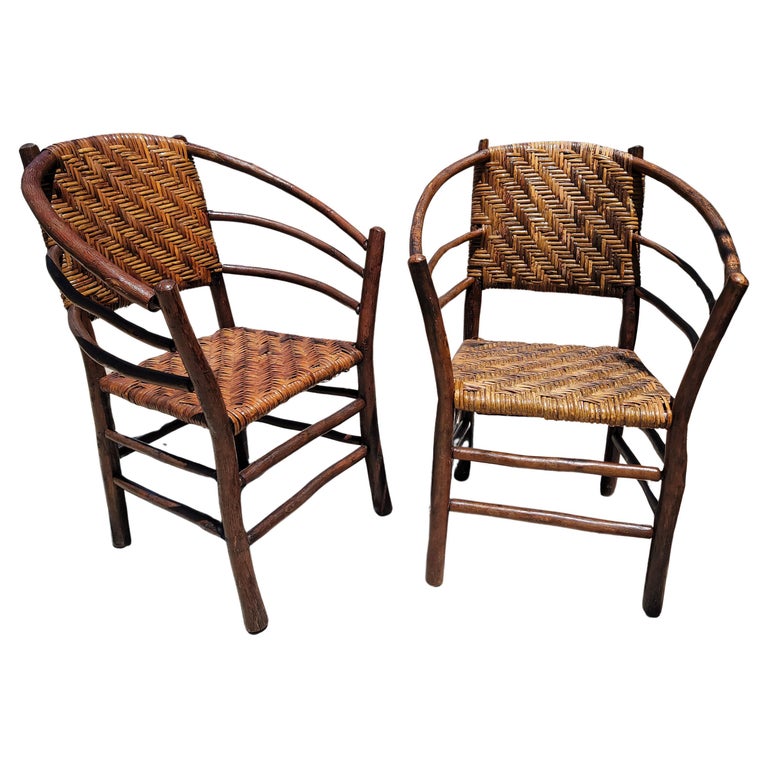 Old Hickory Barrel Back Chairs -Pair For Sale at 1stDibs