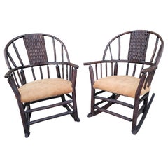Old Hickory Barrel Back Chairs -Pair