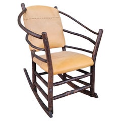Antique Old Hickory Barrel Back  Rocking Chair