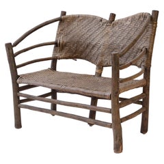 Used Old Hickory Barrel-Back Settee