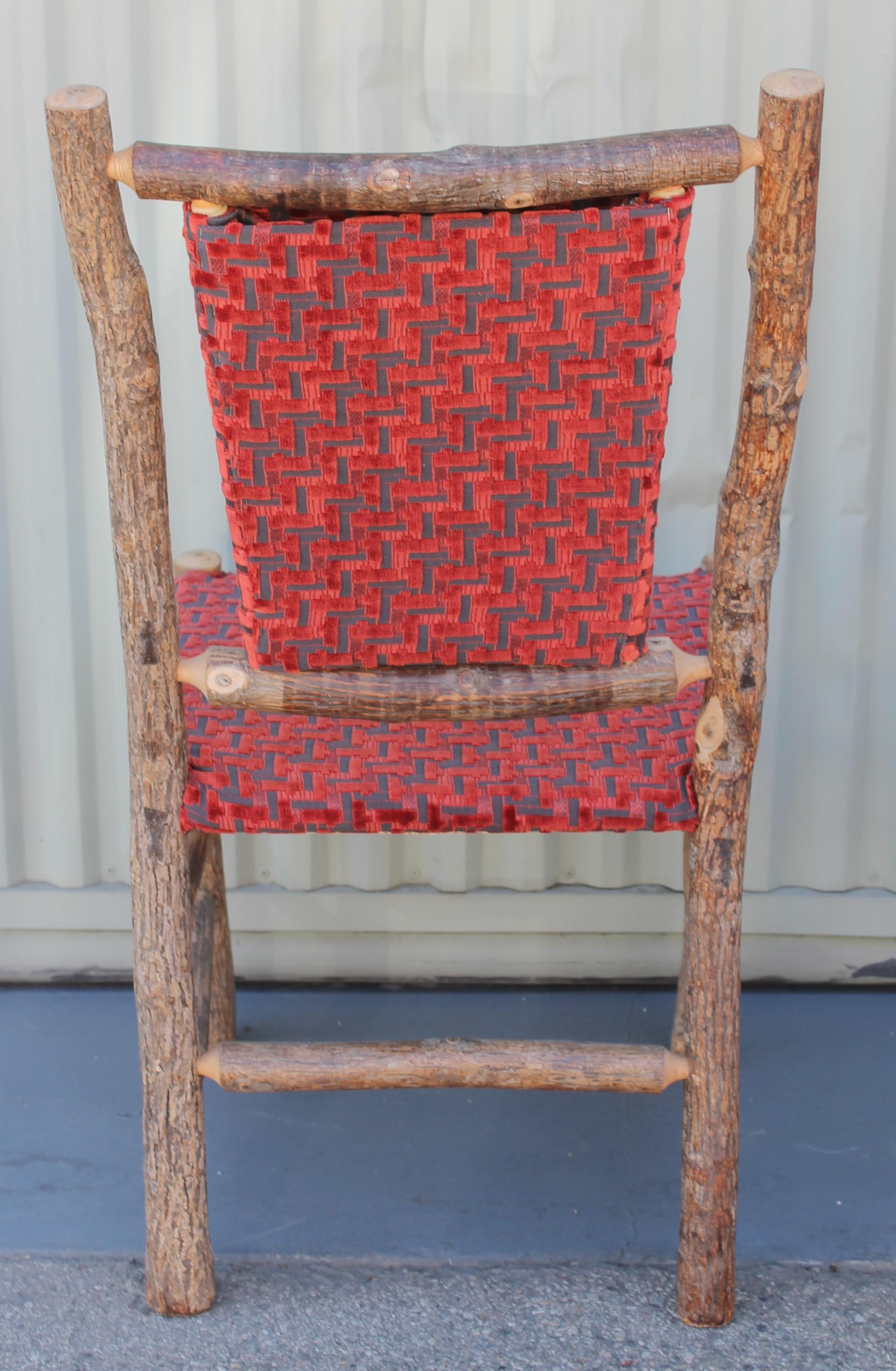 Old Hickory Chairs Upholstered Seat and Backs or Set of Four 1