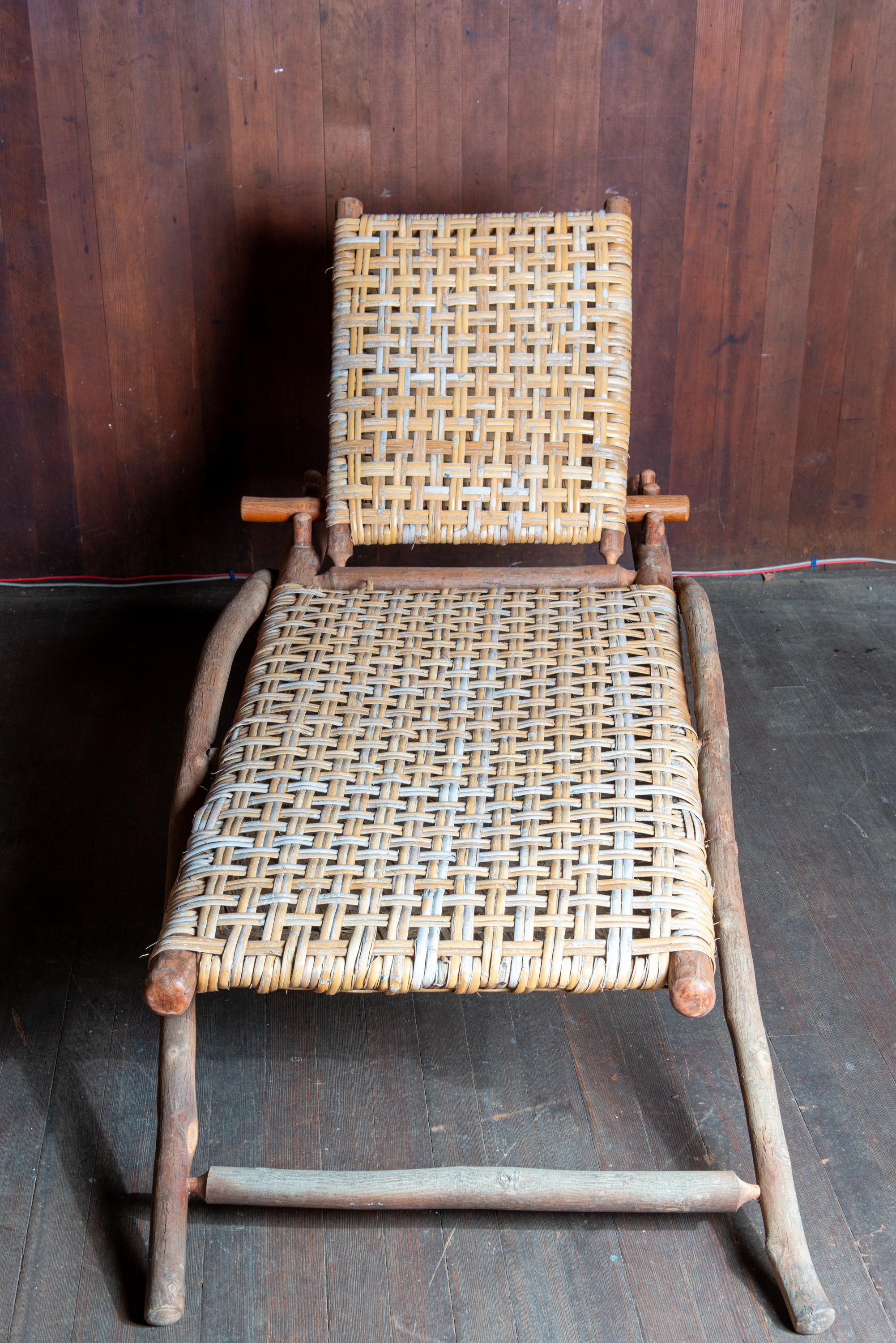 Old Hickory Chaise Lounge, Signed For Sale 5