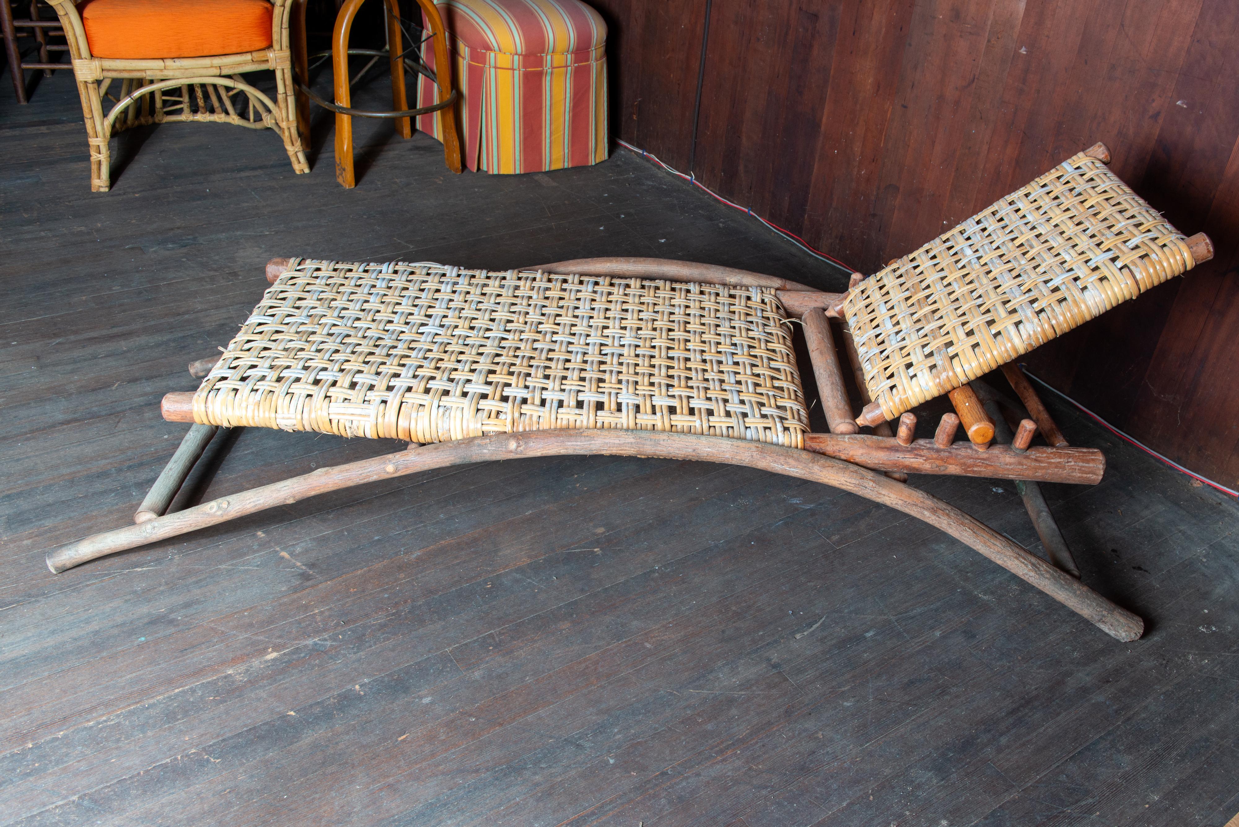 Old Hickory Chaise Lounge, Signed For Sale 2