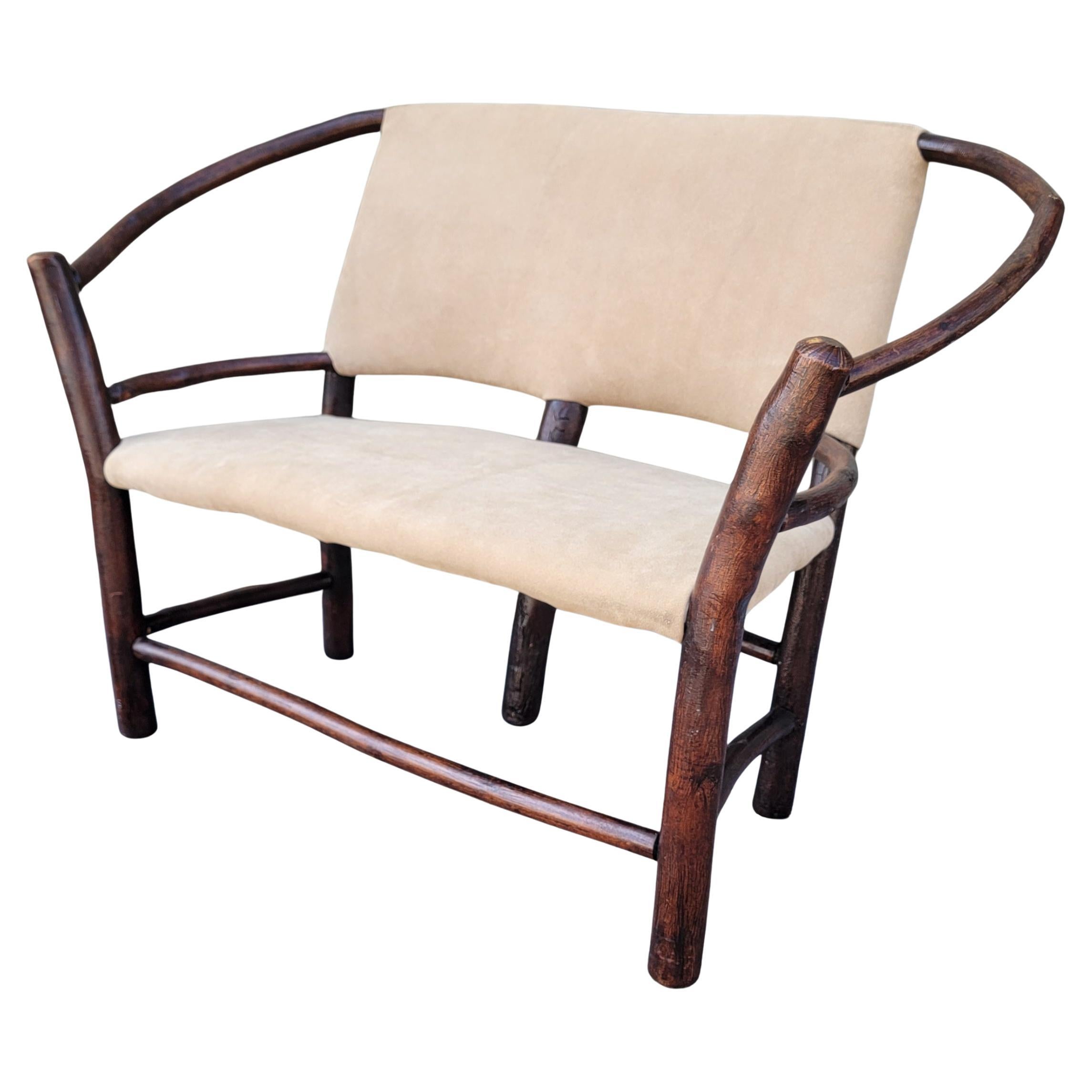 Divano per bambini Old Hickory con seduta in pelle scamosciata in vendita