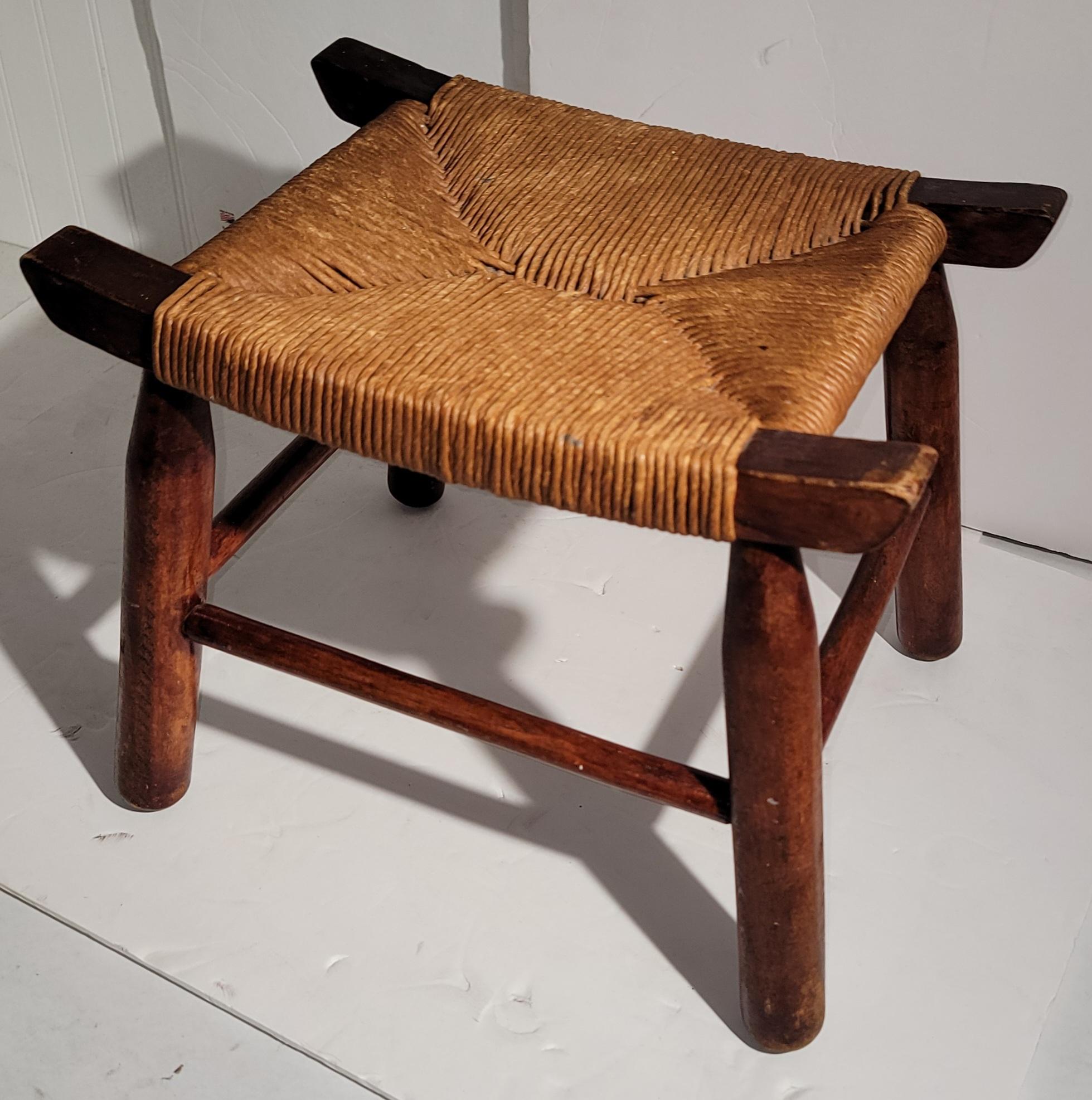 20Thc Hand woven hemp seat on this Old hickory foot Stool.The condition is very good.