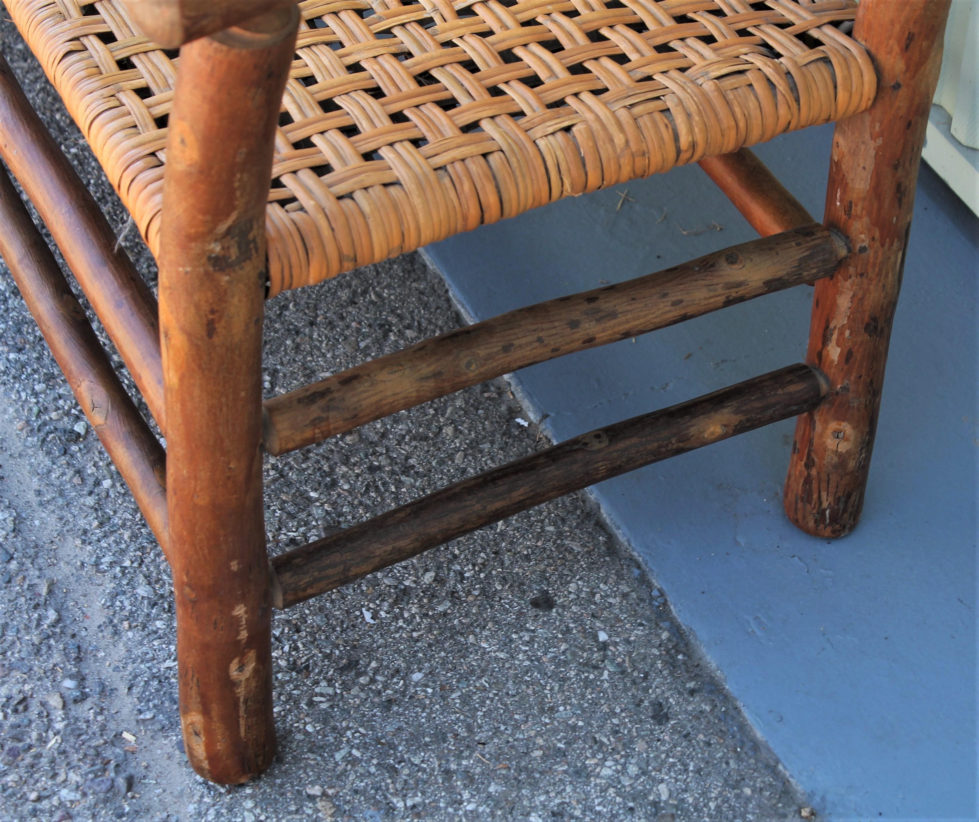 Hand-Crafted Old Hickory Furniture Co. Settee with Original Cane Seat