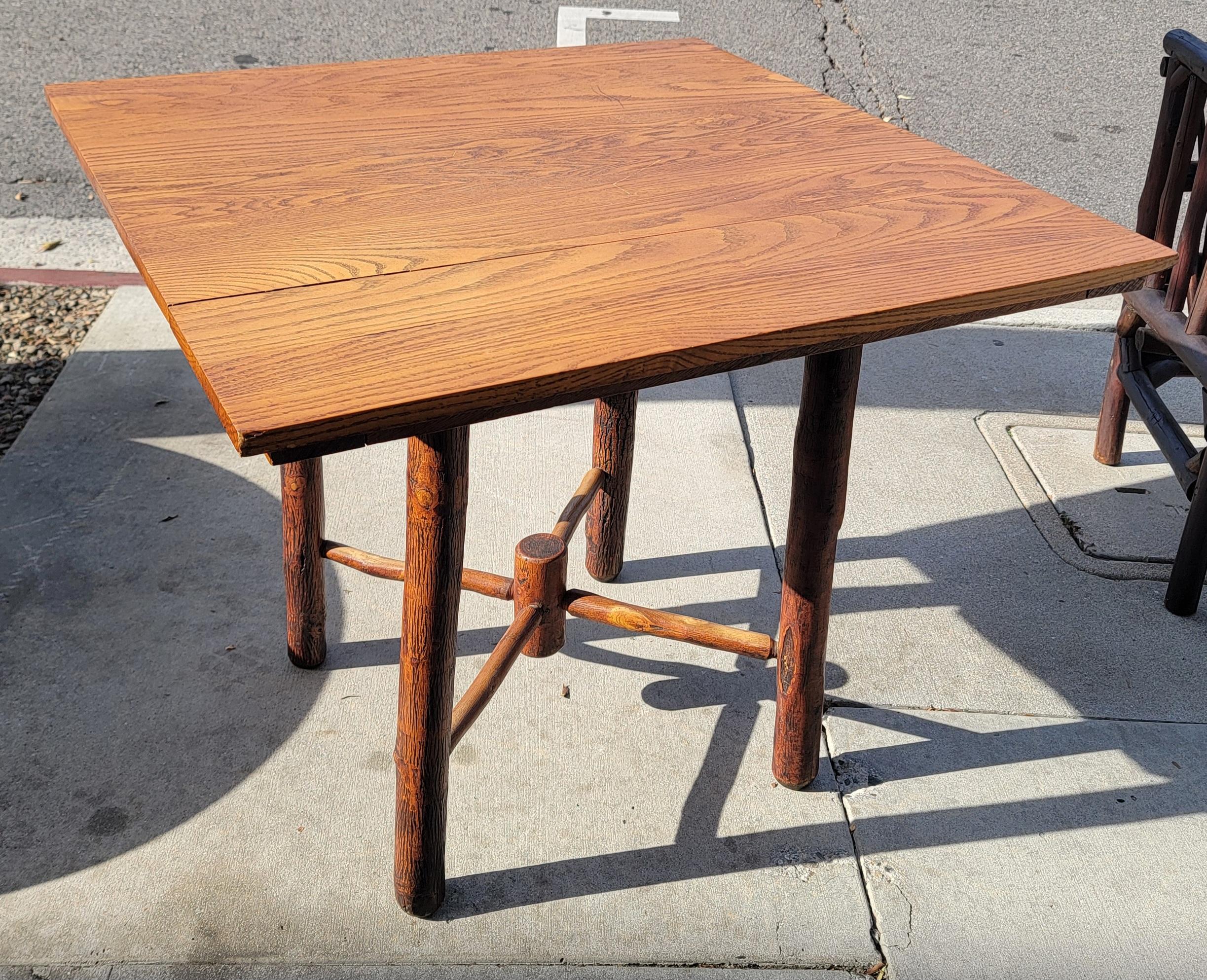 Adirondack Old Hickory Gaming or Dinning Table For Sale