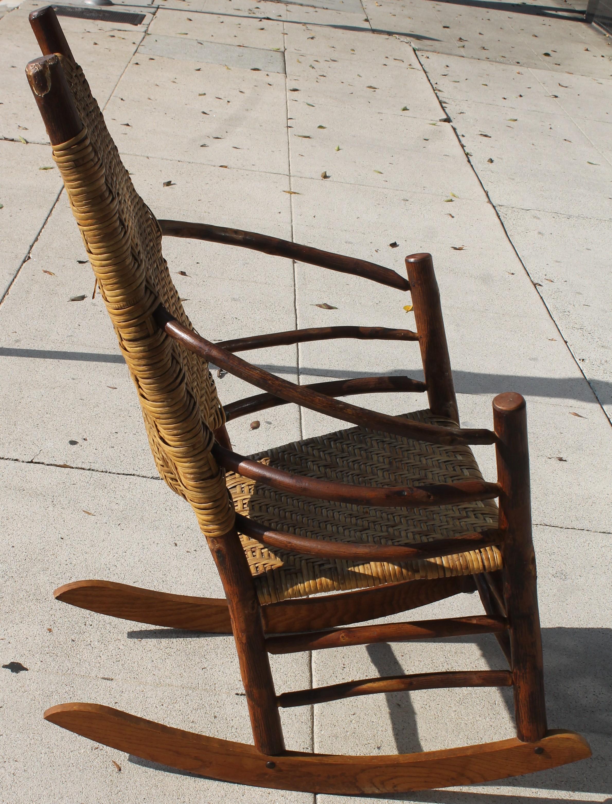 Adirondack Old Hickory High Back- Barrel Back Rocking Chair