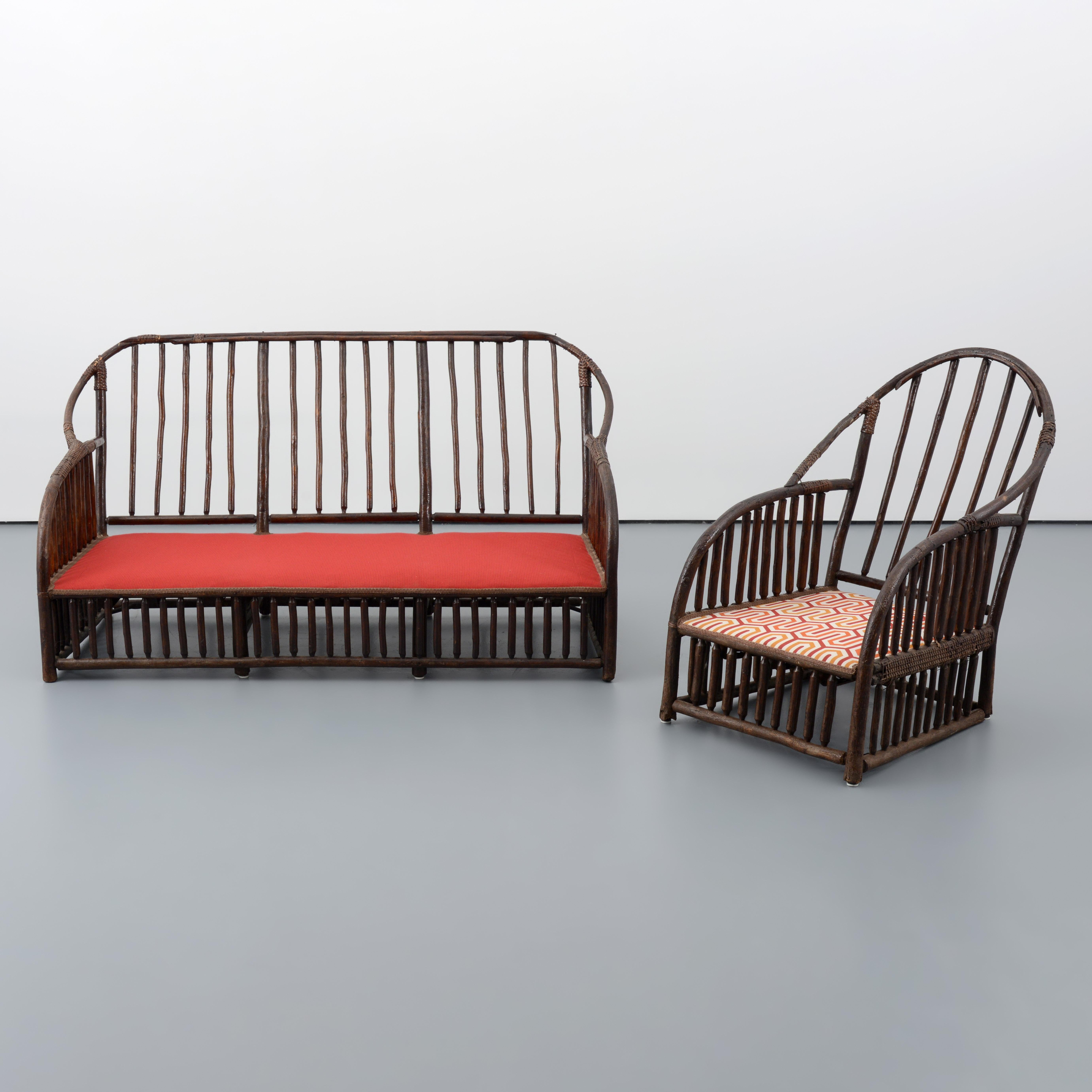 Adirondack Old Hickory Manufacturing Co. Ensemble canapé / chaise en vente