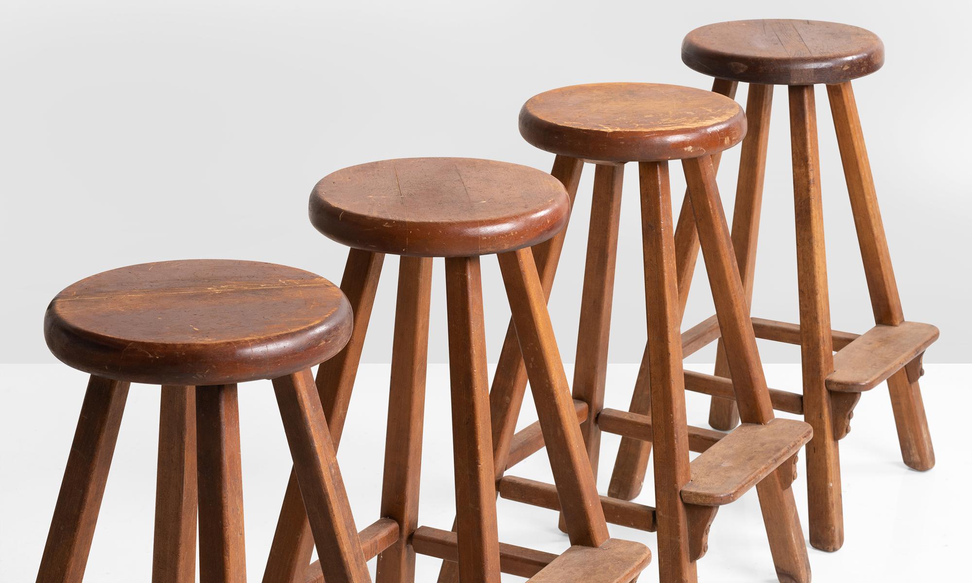 American Old Hickory Maple Stools, North America, 20th Century