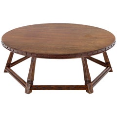 Old Hickory Martinsville Arts & Crafts Round Oak Coffee Table