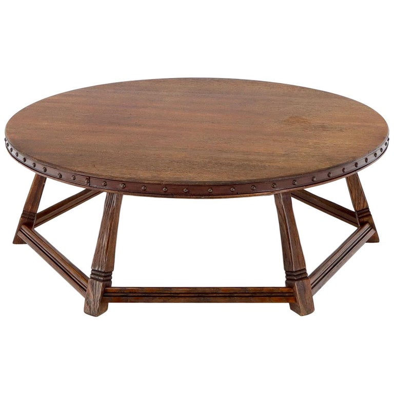 Crafts Round Oak Coffee Table, Old Round Oak Coffee Table