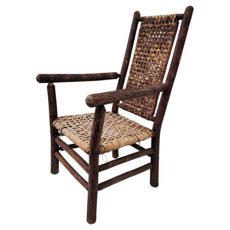Old Hickory Open Arm High Back Chair im Angebot