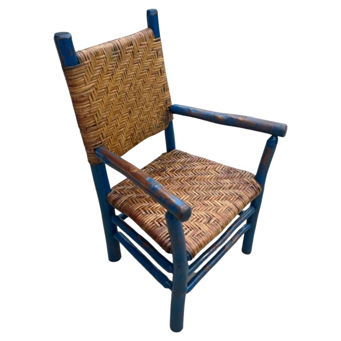 Old Hickory Original Blue Painted Arm Chair